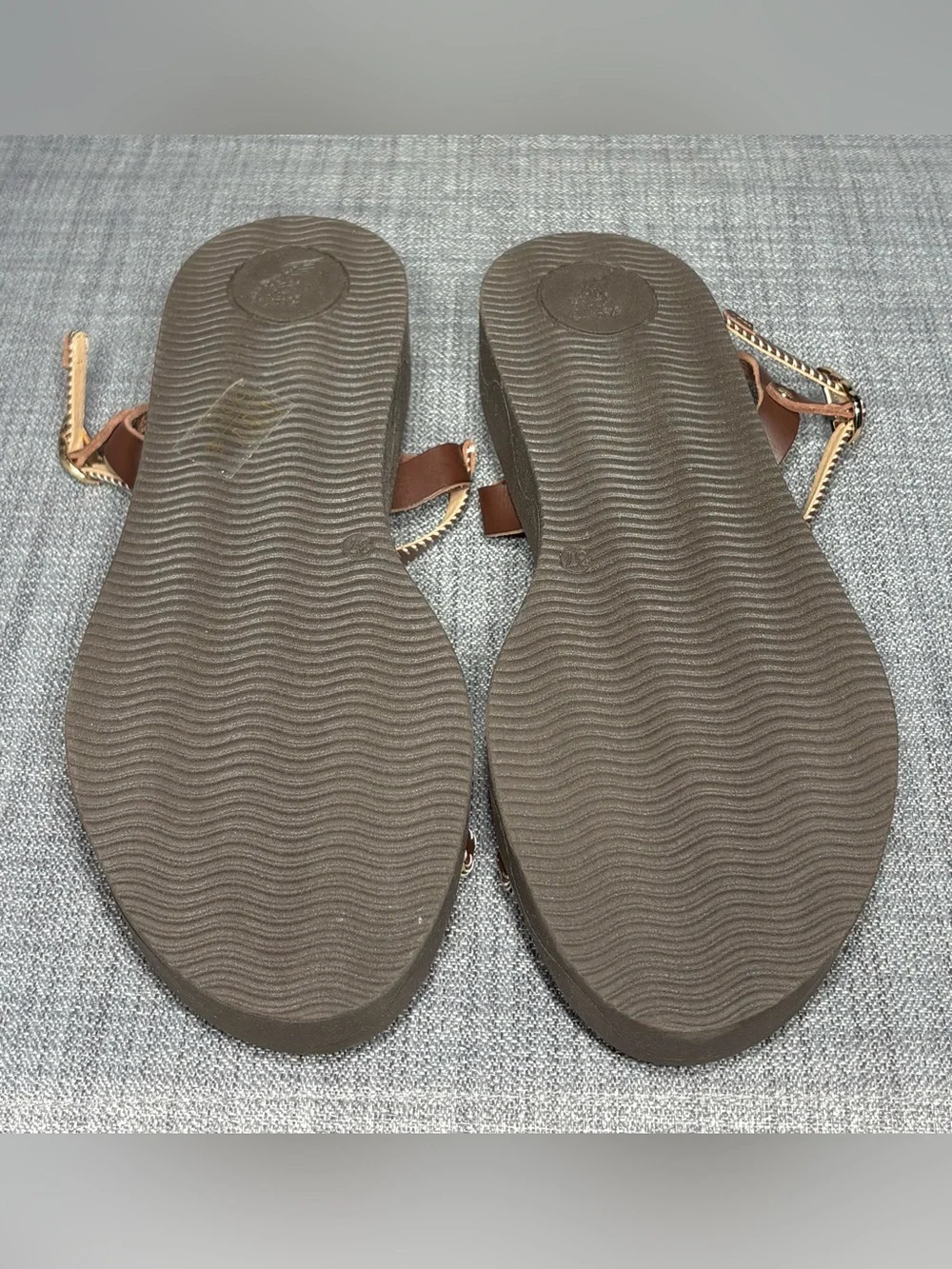 Ancient Greek Irida Stitch Leather Sandals Brown/Off White EU 37 / US 7 - Picture 6 of 7